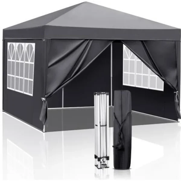 Tonnelle de Jardin,3X3m Tonnelle Pliante POP-UP avec 4 Parois Latérales - Tente Imperméable ,Protection du Soleil UV 50+ Score global : 3,5 étoiles sur 5 3,4 / 5 48 avis